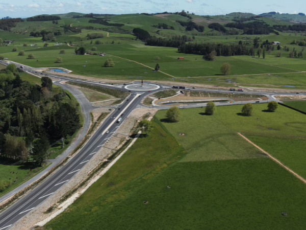 The completed SH1/29 carriageway